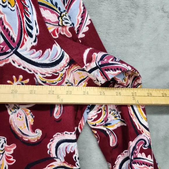 NWOT Liz Claiborne Women's XXLARGE Pajama Set Burgundy Paisley Sleep Lounge Wear - Picture 13 of 16